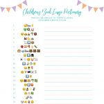 Emoji Pictionary Baby Shower Game Free Printable | Sugar & Soul   Free Printable Baby Shower Games With Answers