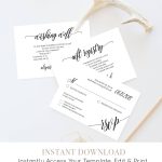 Enclosure Card Template, Printable Insert Card, Editable File For   Free Printable Registry Cards