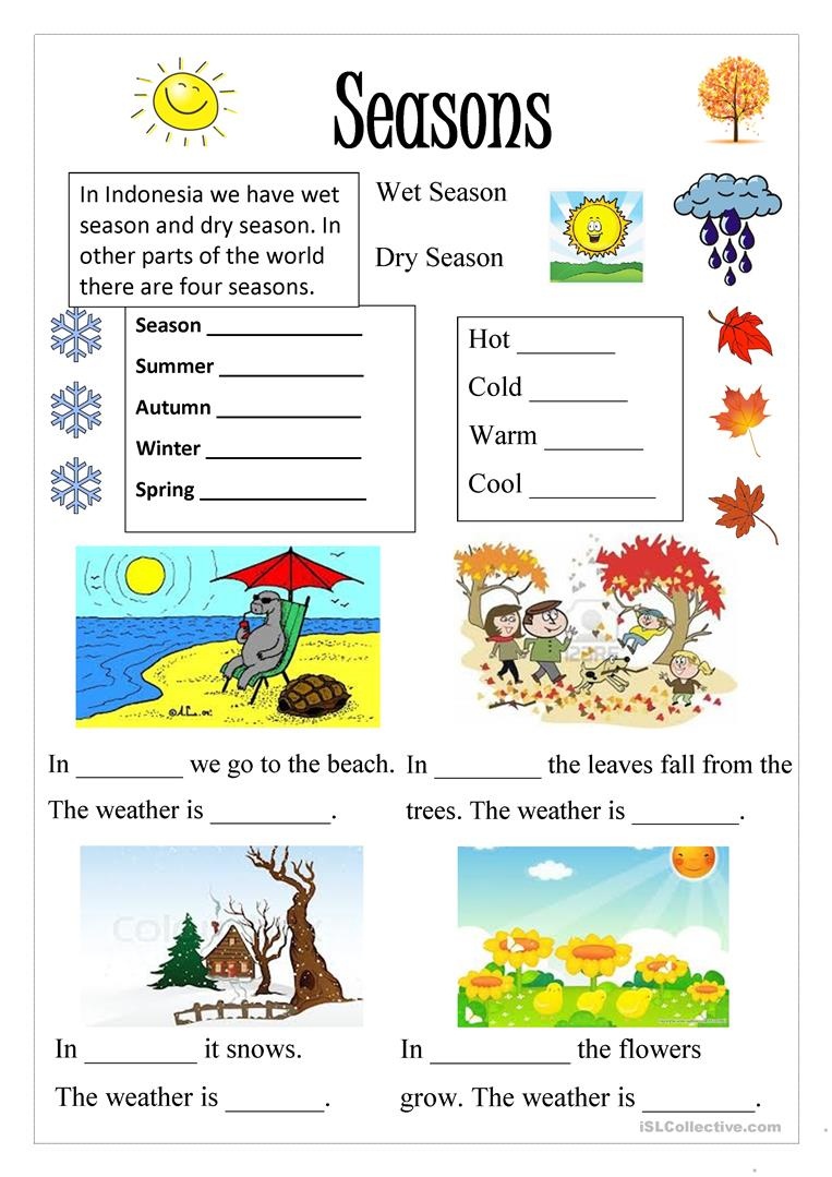 English Esl Seasons Worksheets - Most Downloaded (231 Results) - Free Printable Seasons Worksheets For Kindergarten
