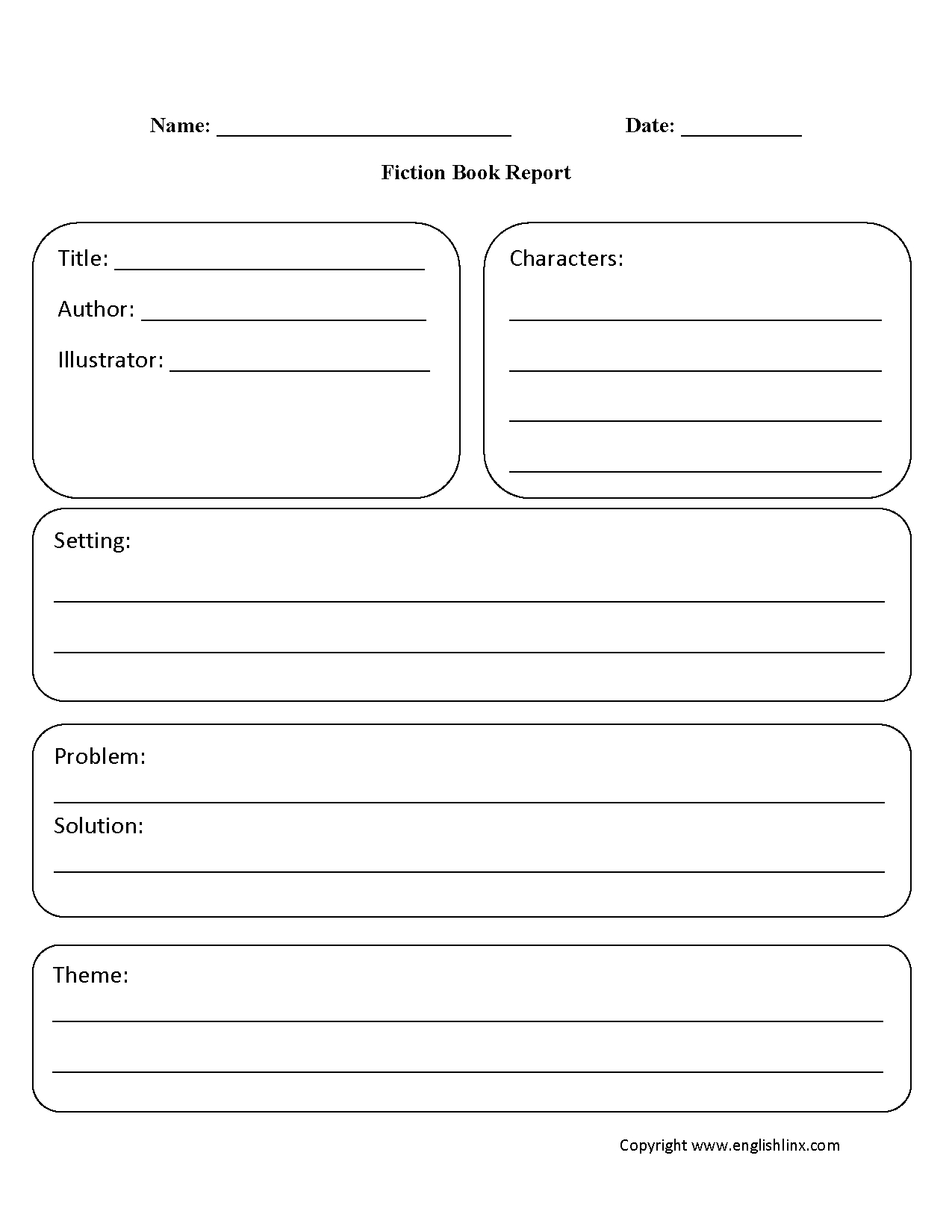 Englishlinx | Book Report Worksheets - Free Printable Book Report Forms For Second Grade