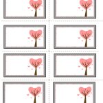 Etiquettes Imprimables | Valentine Labels With Love Birds On Tree   Free Printable Heart Labels