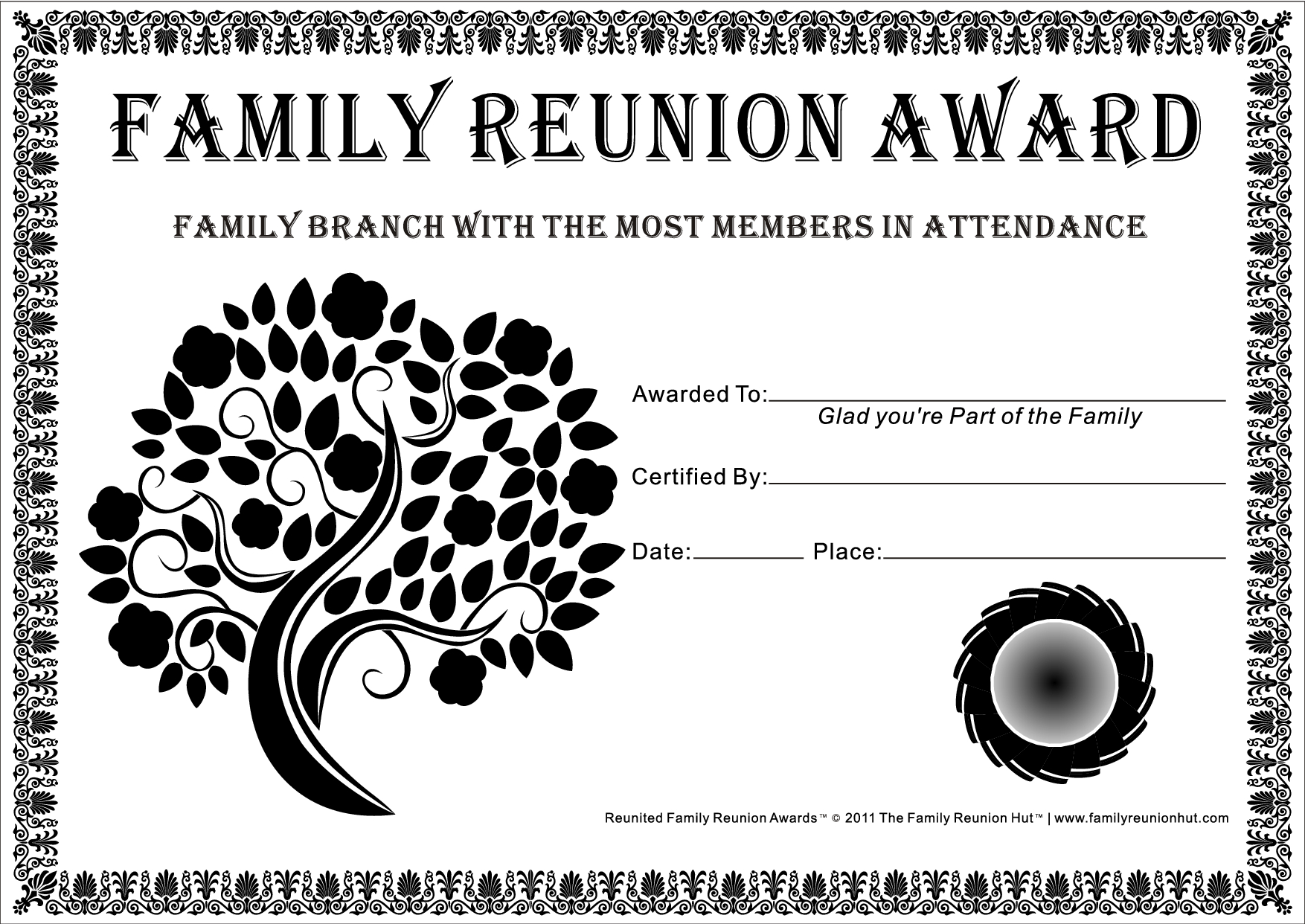 Free Printable Family Reunion Award Certificates Printable Templates