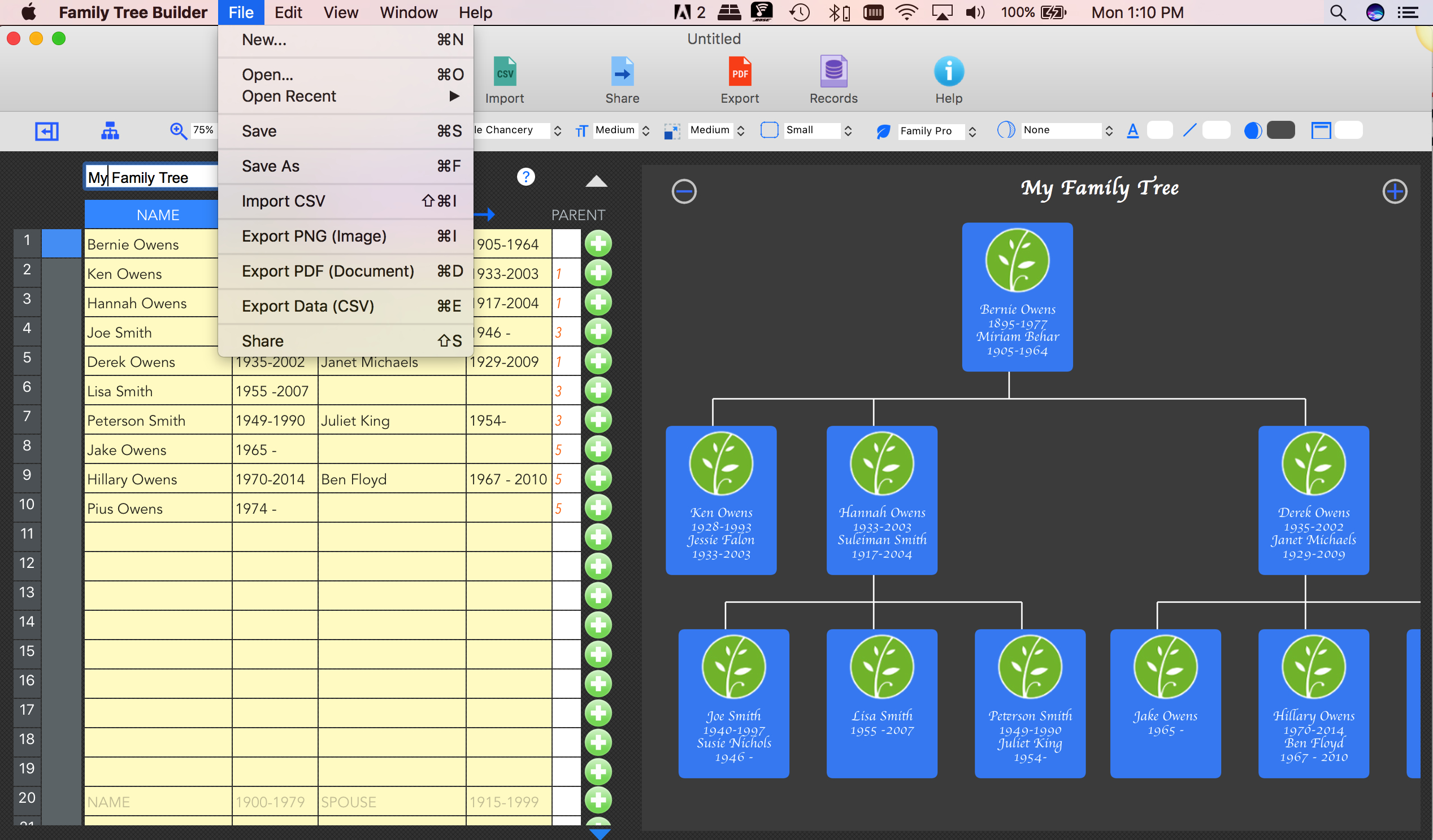 free family tree builder mac