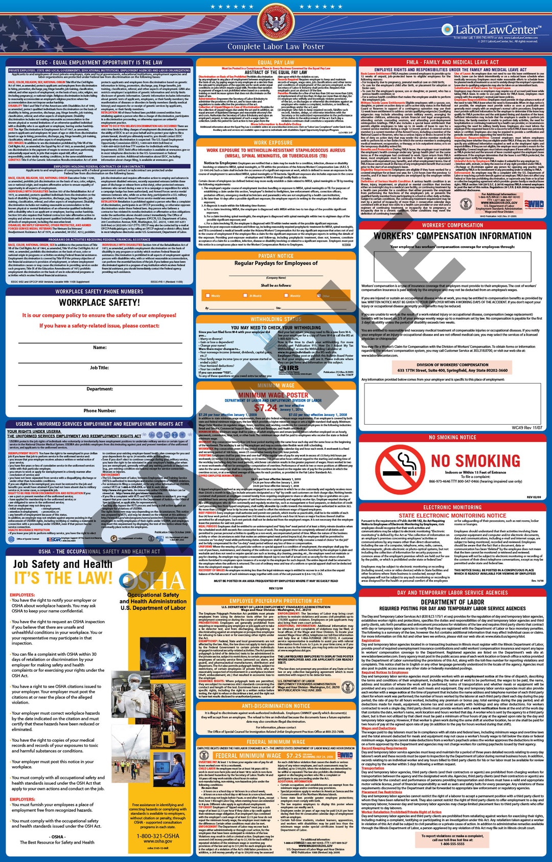 Faqs On Labor Law Posters | Laborlawcenter - Free Printable Osha Posters