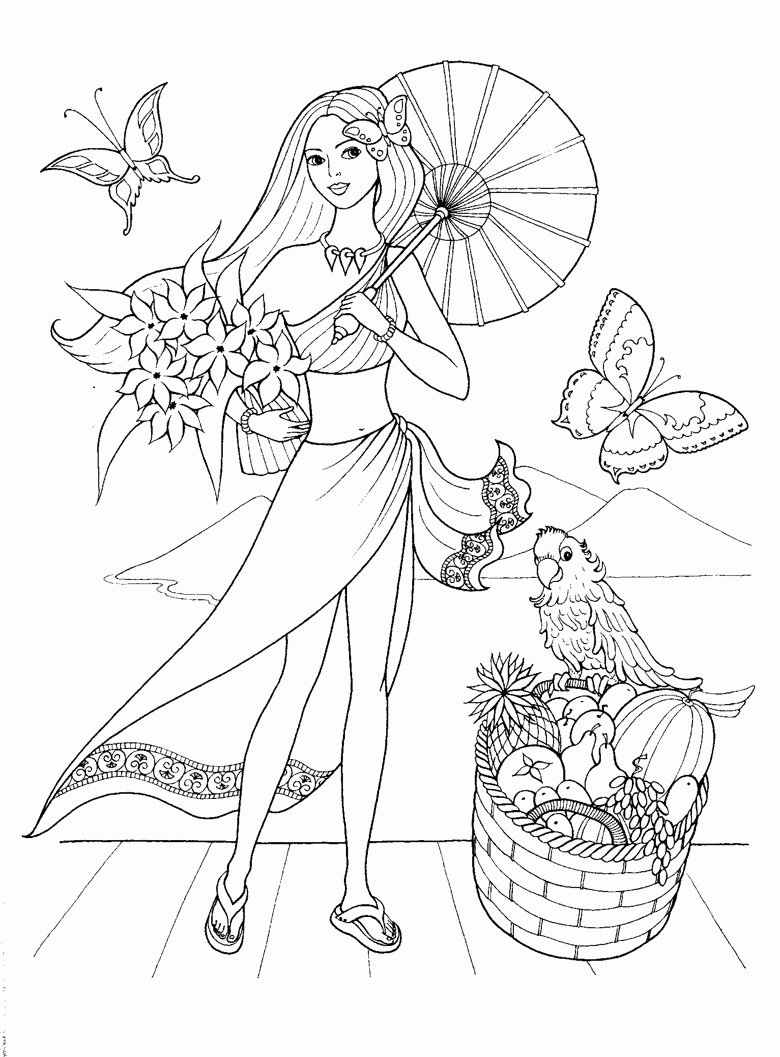 Fashionable Girls Coloring Pages 1.gif (1533×2076) | Digi Art - Free Printable Coloring Pages For Girls