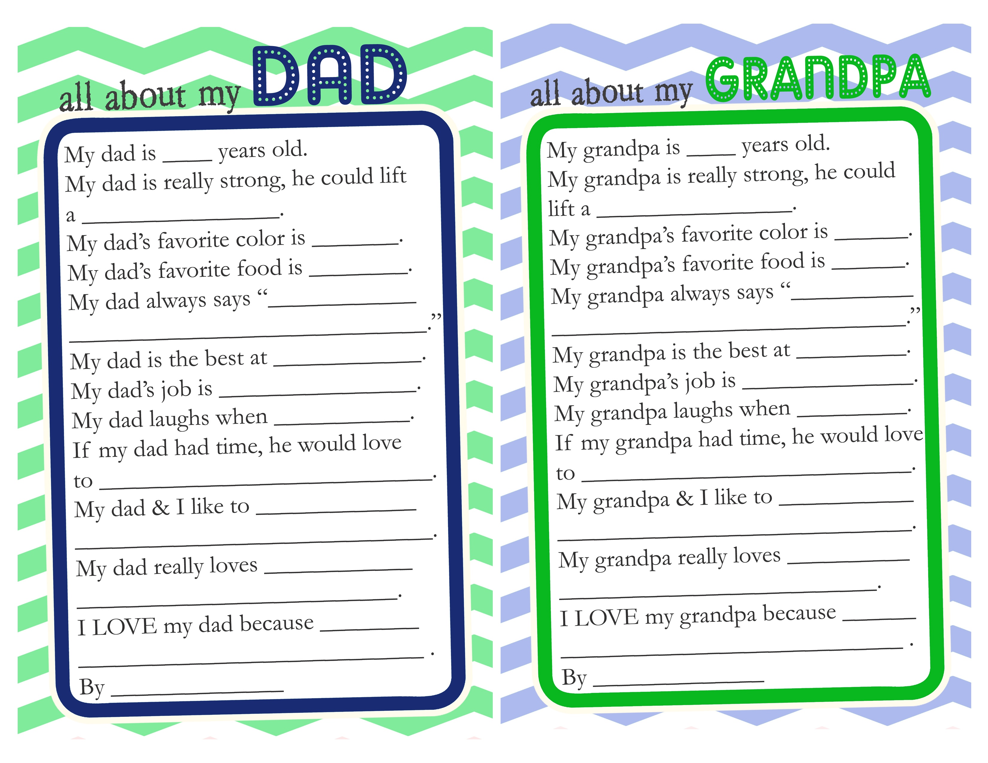Father's Day Questionnaire &amp; Free Printable - The Crafting Chicks - Free Printable Dad Questionnaire