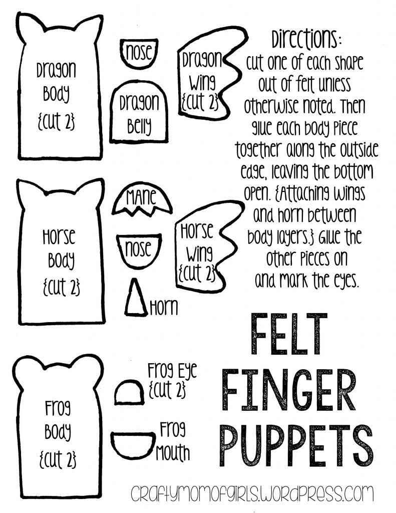 Felt Finger Puppets {Free Printable Template} | Finger Puppets - Free Printable Finger Puppet Templates