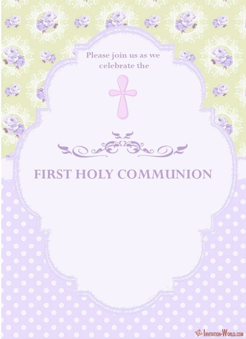 Printable First Communion Card Template Free Printable Templates