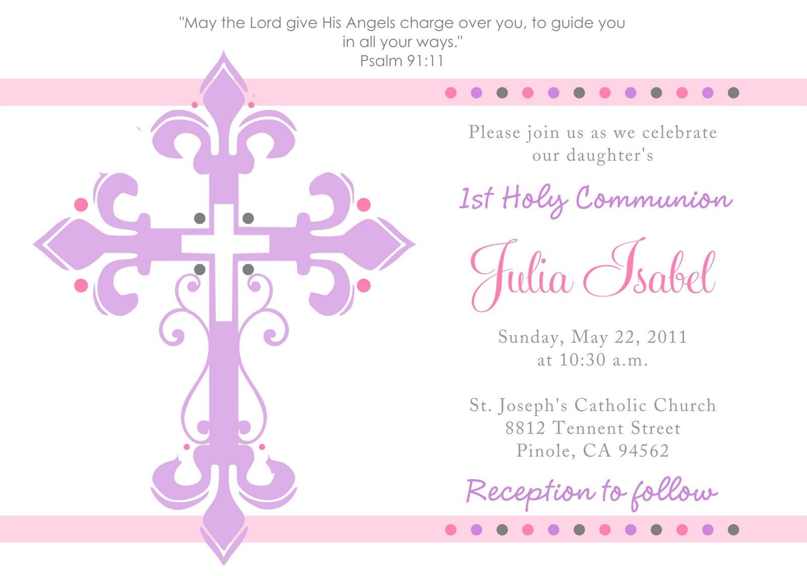 Free Printable First Communion Invitation Cards