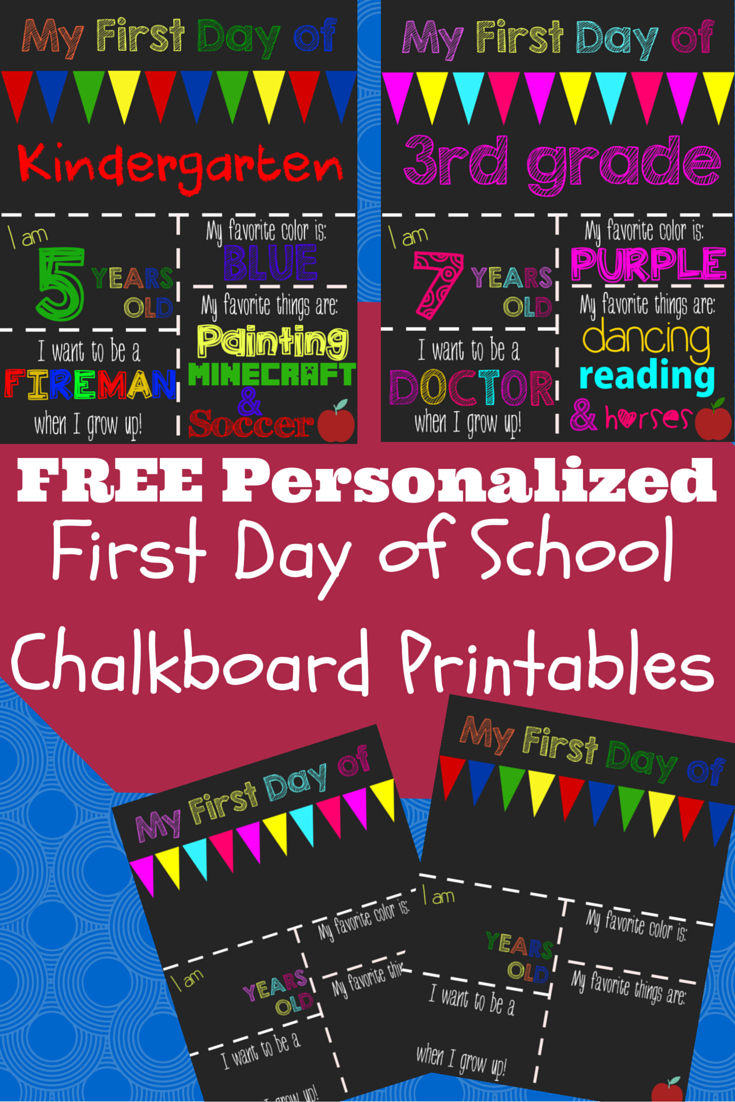 First Day Of School Printable Chalkboard Sign | Kids Stuff | 1St Day - My First Day Of Kindergarten Free Printable
