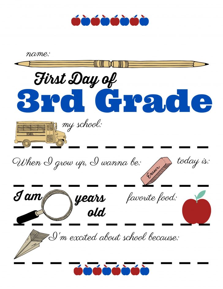 First Day Of 3Rd Grade Free Printable