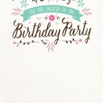 Flat Floral   Free Printable Birthday Invitation Template   Free Printable 18Th Birthday Invitations