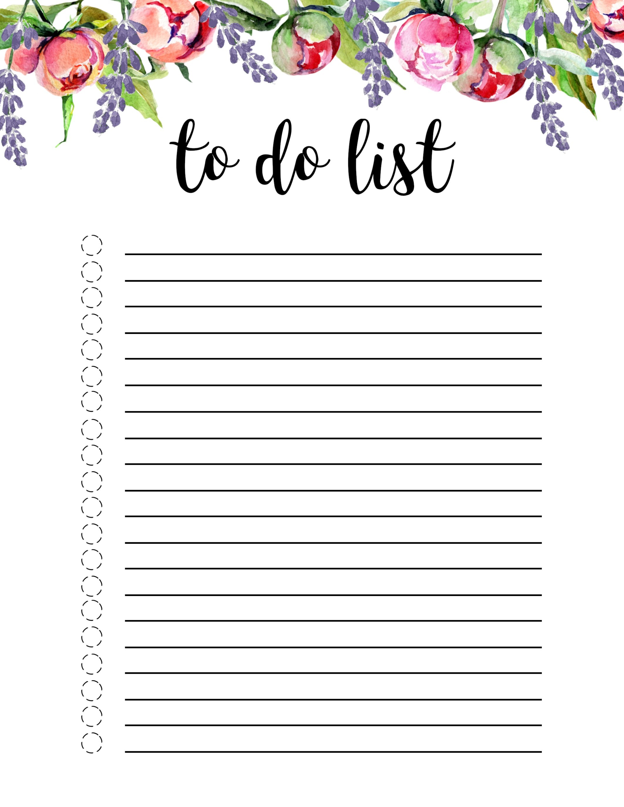 Floral To Do List Printable Template - Paper Trail Design - To Do List Free Printable