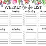 Floral Weekly To Do List Printable Checklist Template   Paper Trail   Weekly To Do List Free Printable
