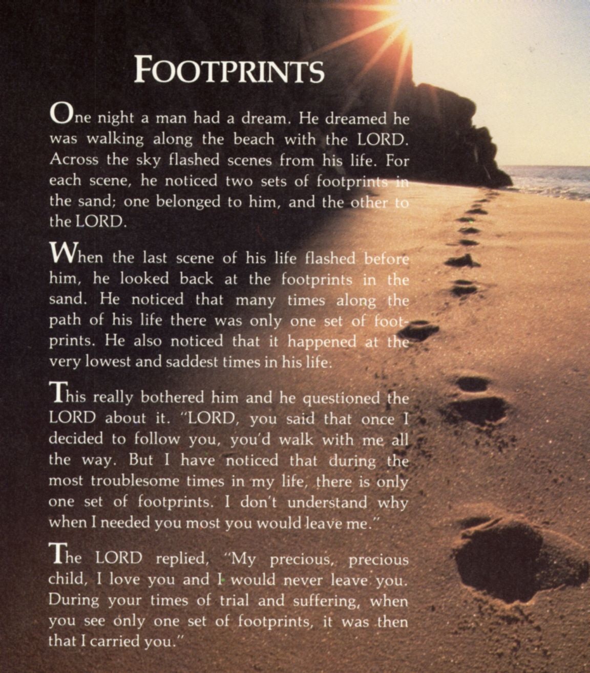 Footprints In The Sand Poem | &amp;quot;i Am The Master Of My Fate, I Am The - Footprints In The Sand Printable Free