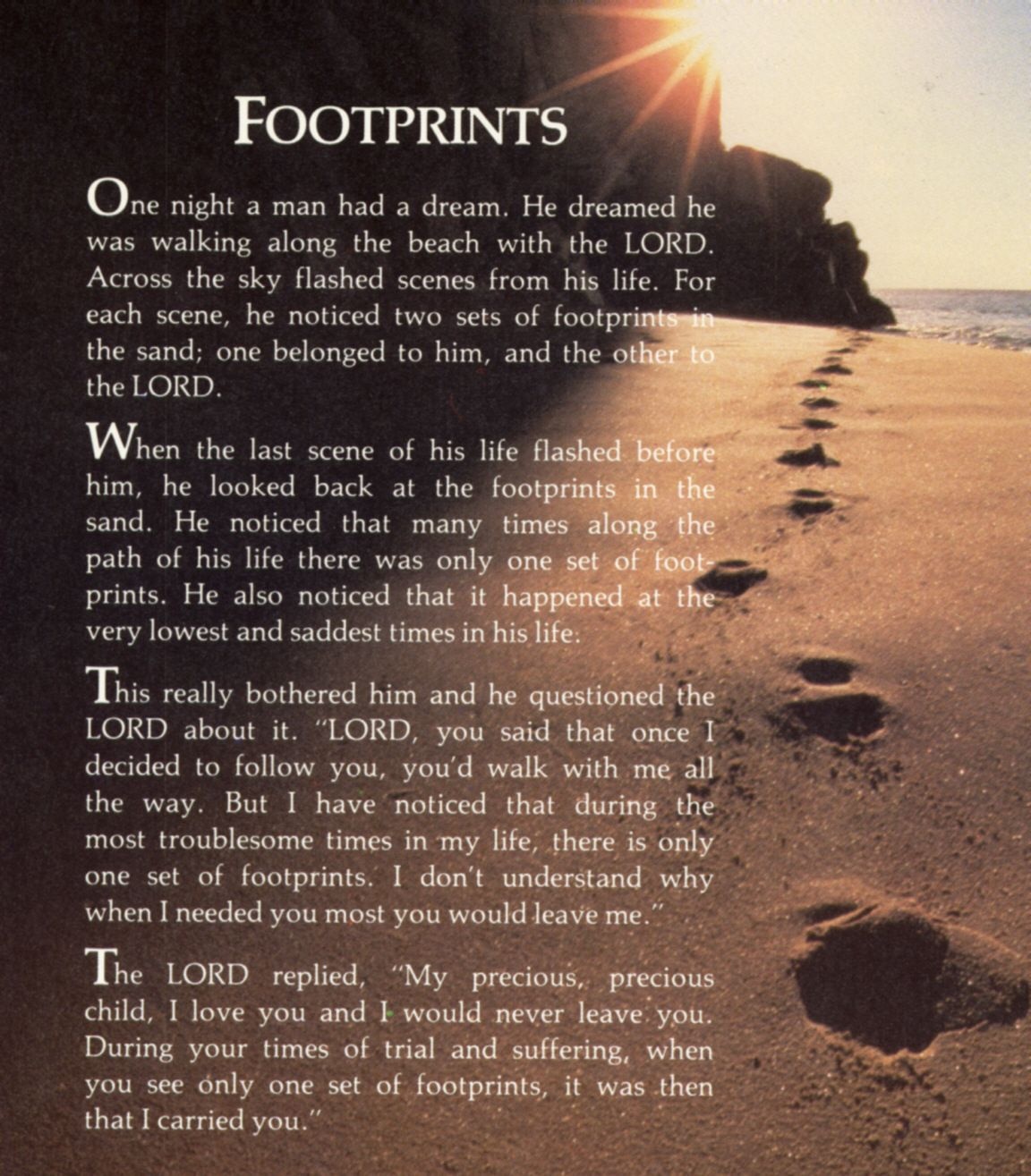 Footprints In The Sand Printable Free Free Printable