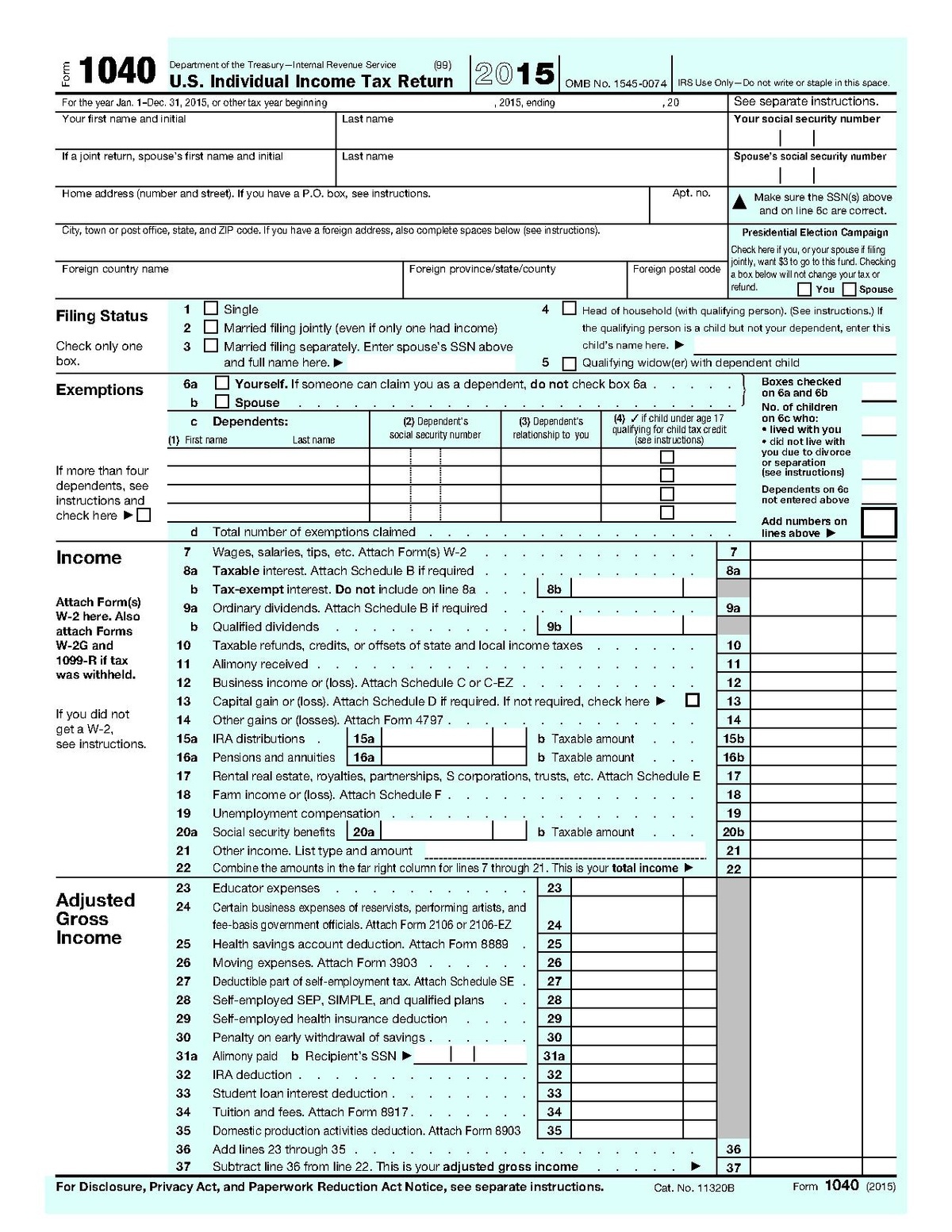 irs 1040 form download