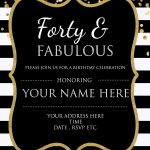 Forty & Fabulous : 40Th Birthday Invitation Template   Psd   Free Printable Surprise Party Invitation Templates