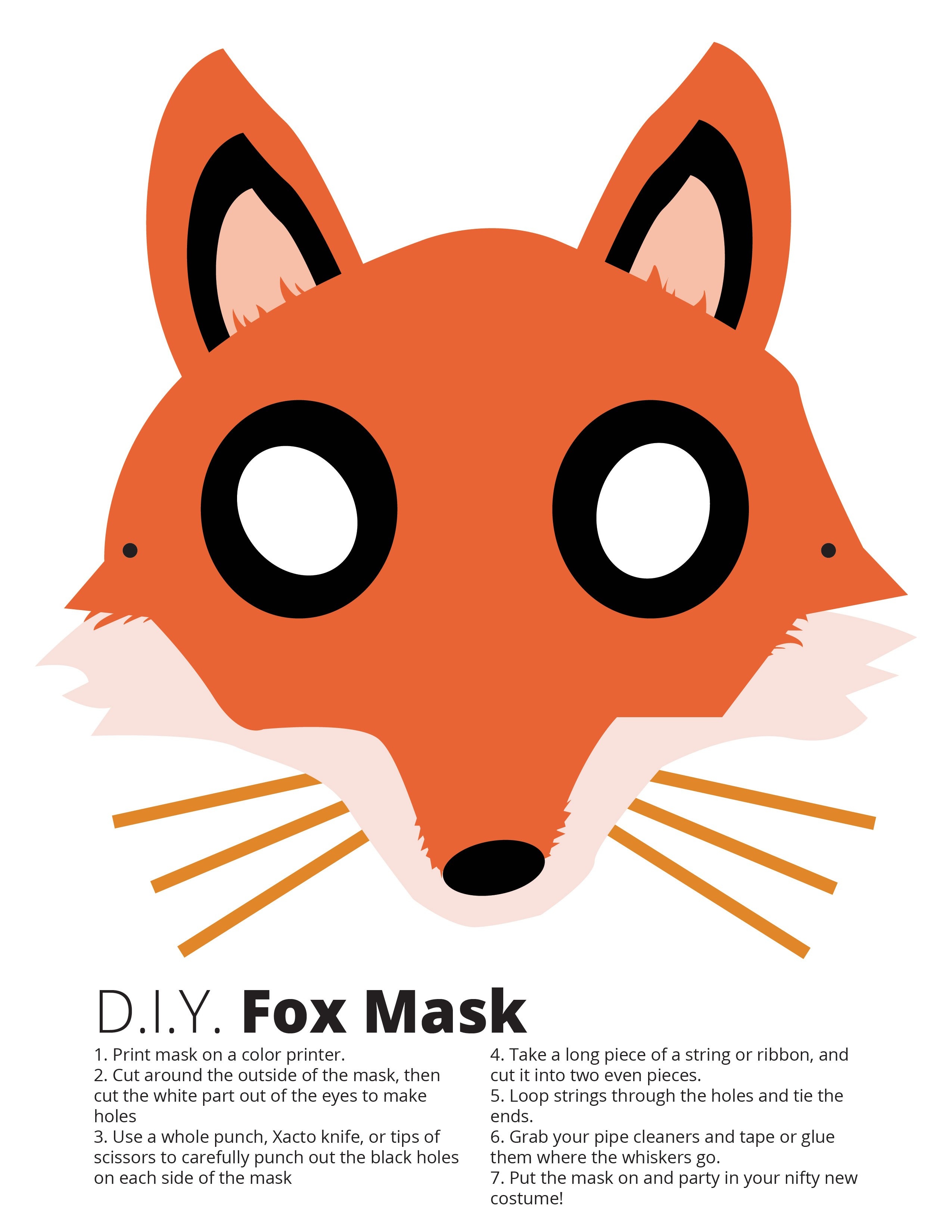 Fox Mask Template - Thoitranghiep – Clipart - Free Printable Fox Mask Template