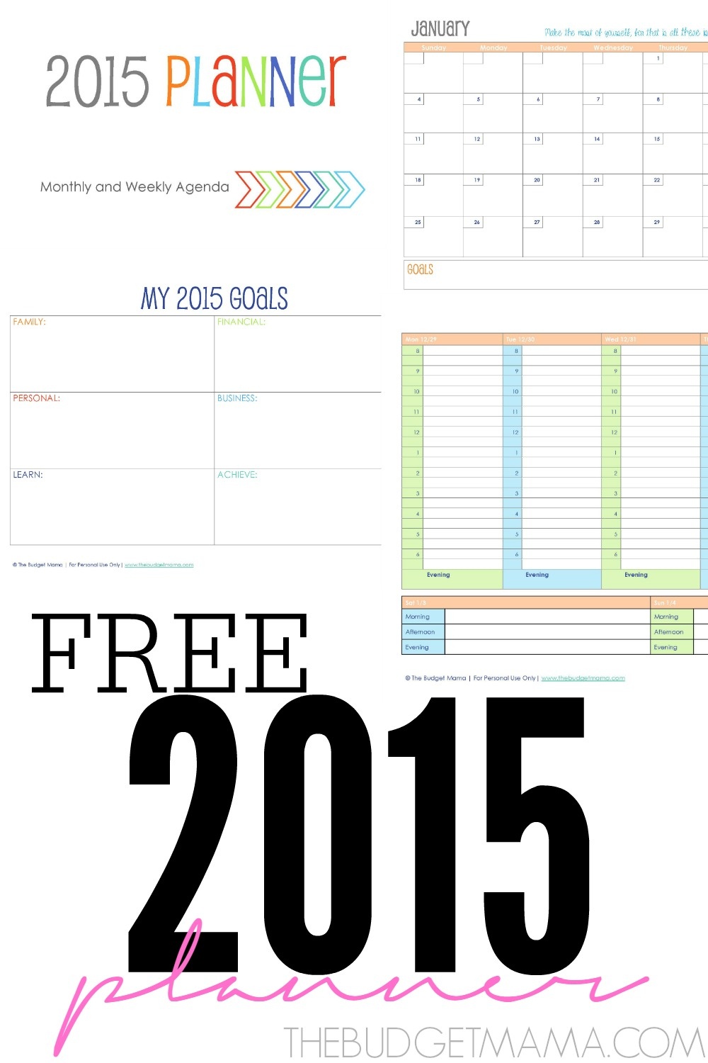 Free 2015 Planner Printables - Free Printable Diary 2015