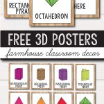 Free 2D Shape Posters   3D Shape Posters   Farmhouse Classroom Decor   3D Shape Bingo Free Printable
