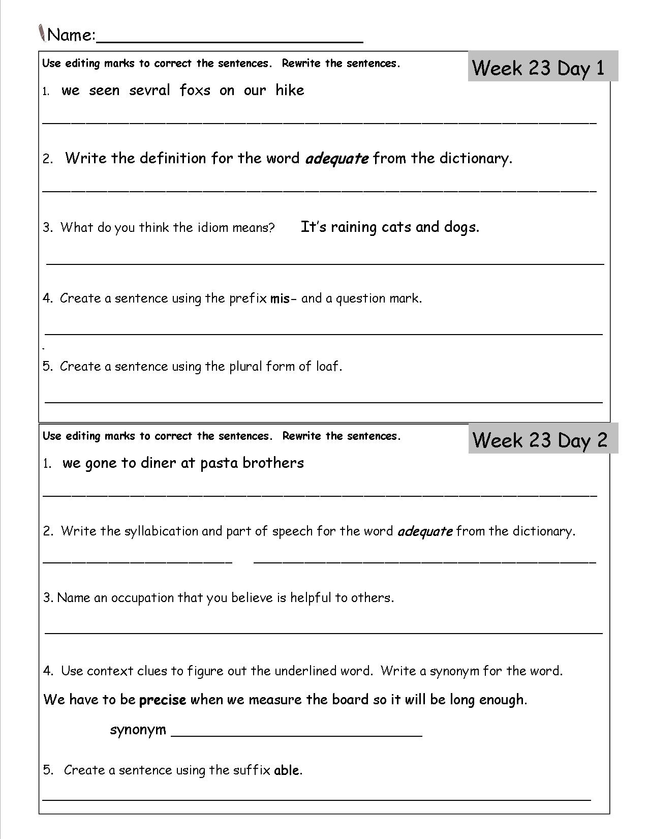 speaking test for grade 5 pdf