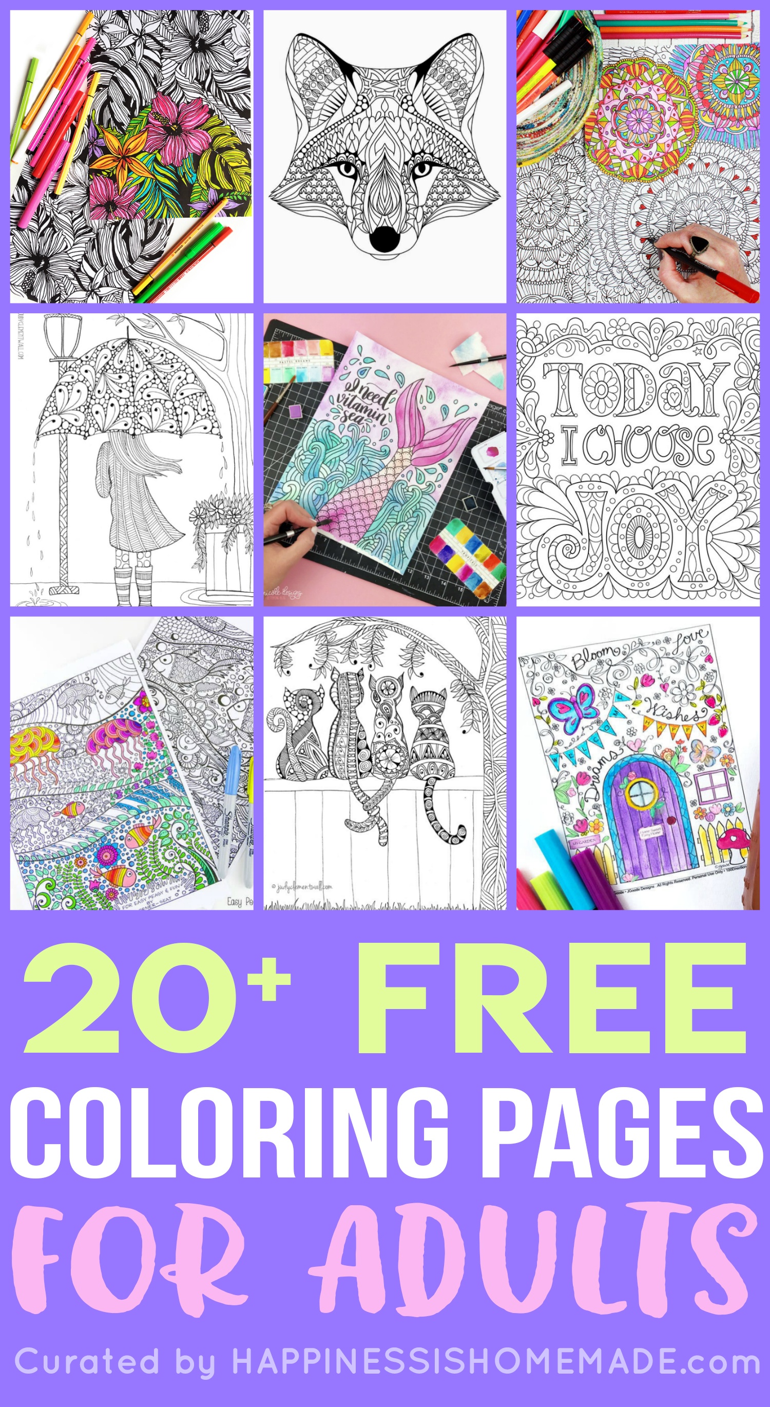 Free Adult Coloring Pages - Happiness Is Homemade - Free Printable Coloring Designs For Adults