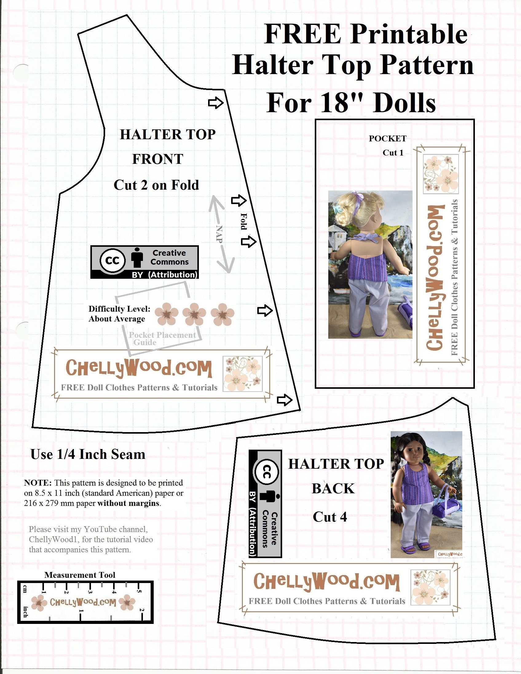 Free #agdoll Summer Shirt Pattern @ Chellywood #sewing 4#dolls - 18 Inch Doll Clothes Patterns Free Printable
