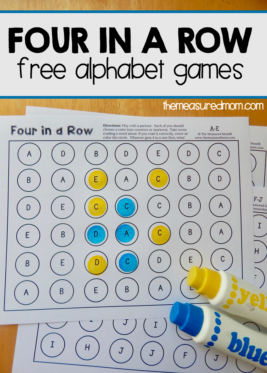 Free Alphabet Games To Promote Letter Recognition - The Measured Mom - Free Printable Alphabet Games