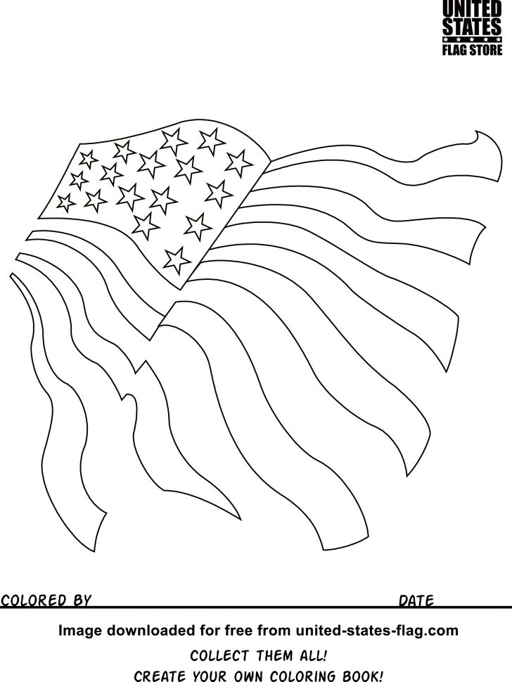Free Printable American Flag Coloring Page
