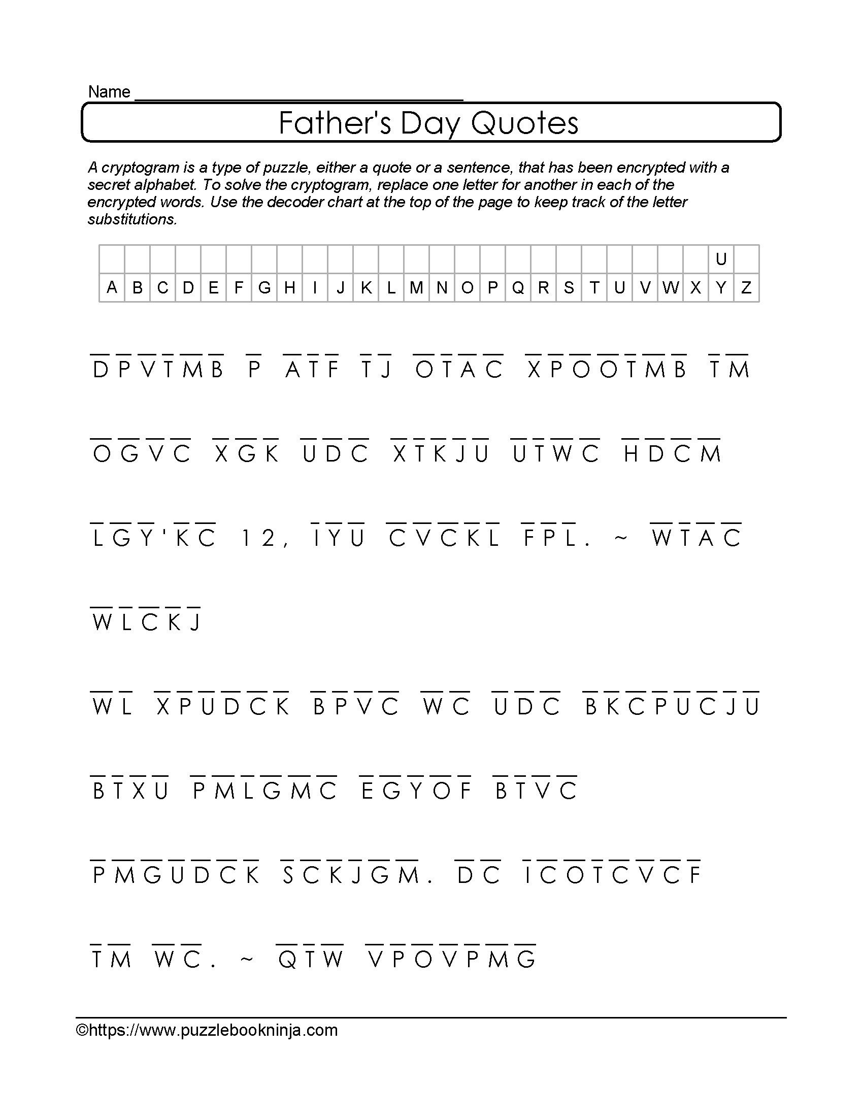 Free Printable Cryptograms