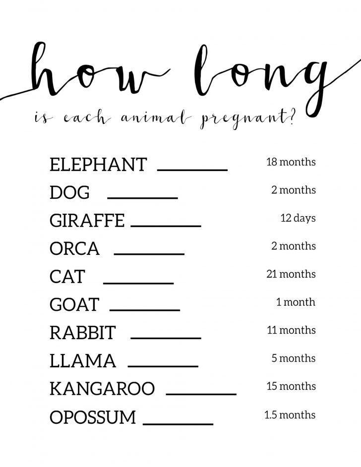 Free Printable Baby Shower Games With Answer Key