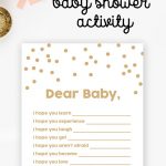 Free Baby Shower Printable – Gold Glitter Wishes For Baby   Instant   Free Printable Baby Boy Cards