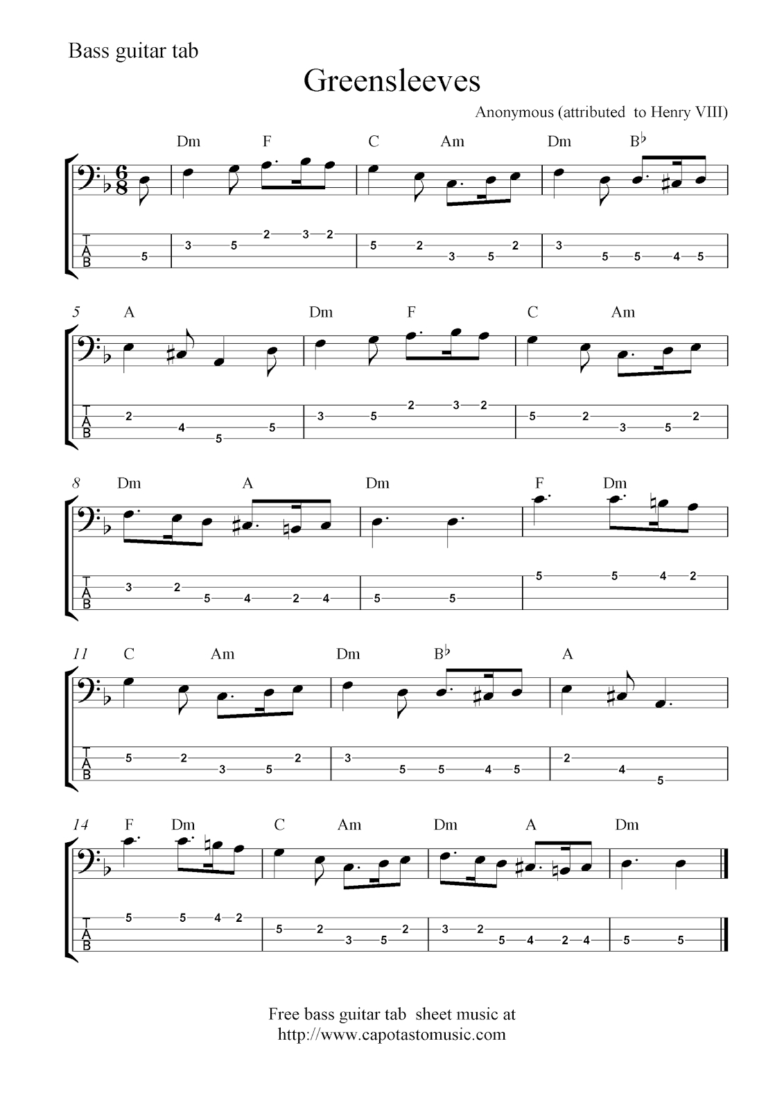 Free Printable Guitar Tabs For Beginners Free Printable