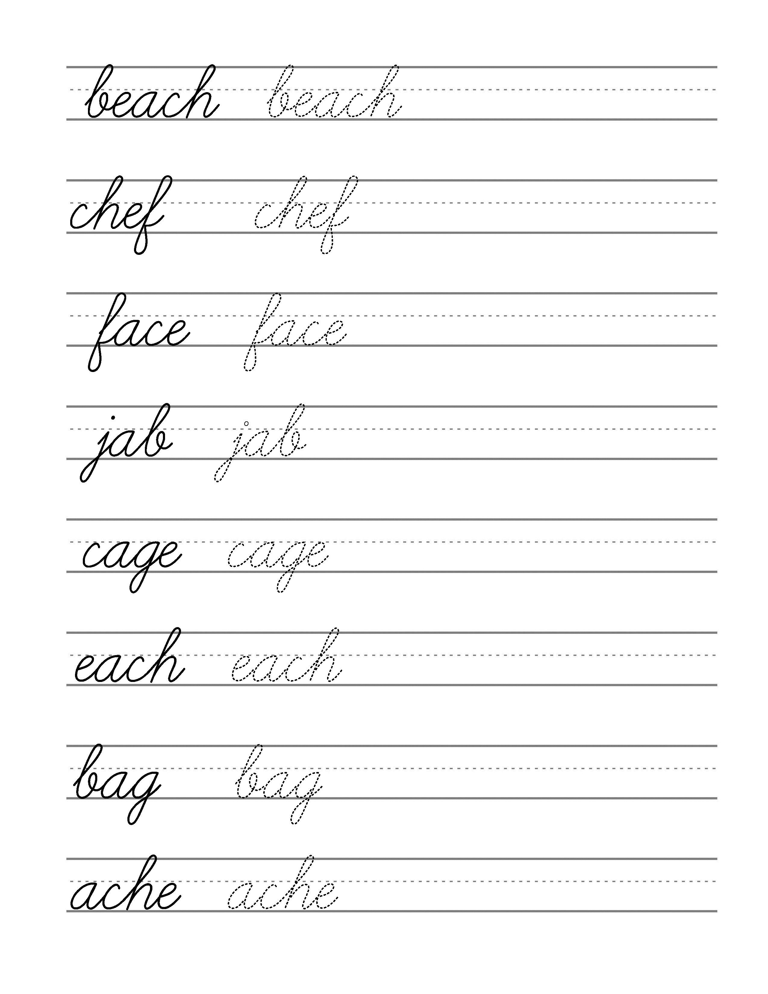 Free Printable Cursive Writing Template