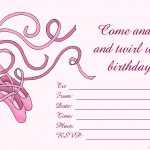 Free Birthday Invitations To Print For Kids: Choose Your Theme   Free Printable Ballerina Birthday Invitations