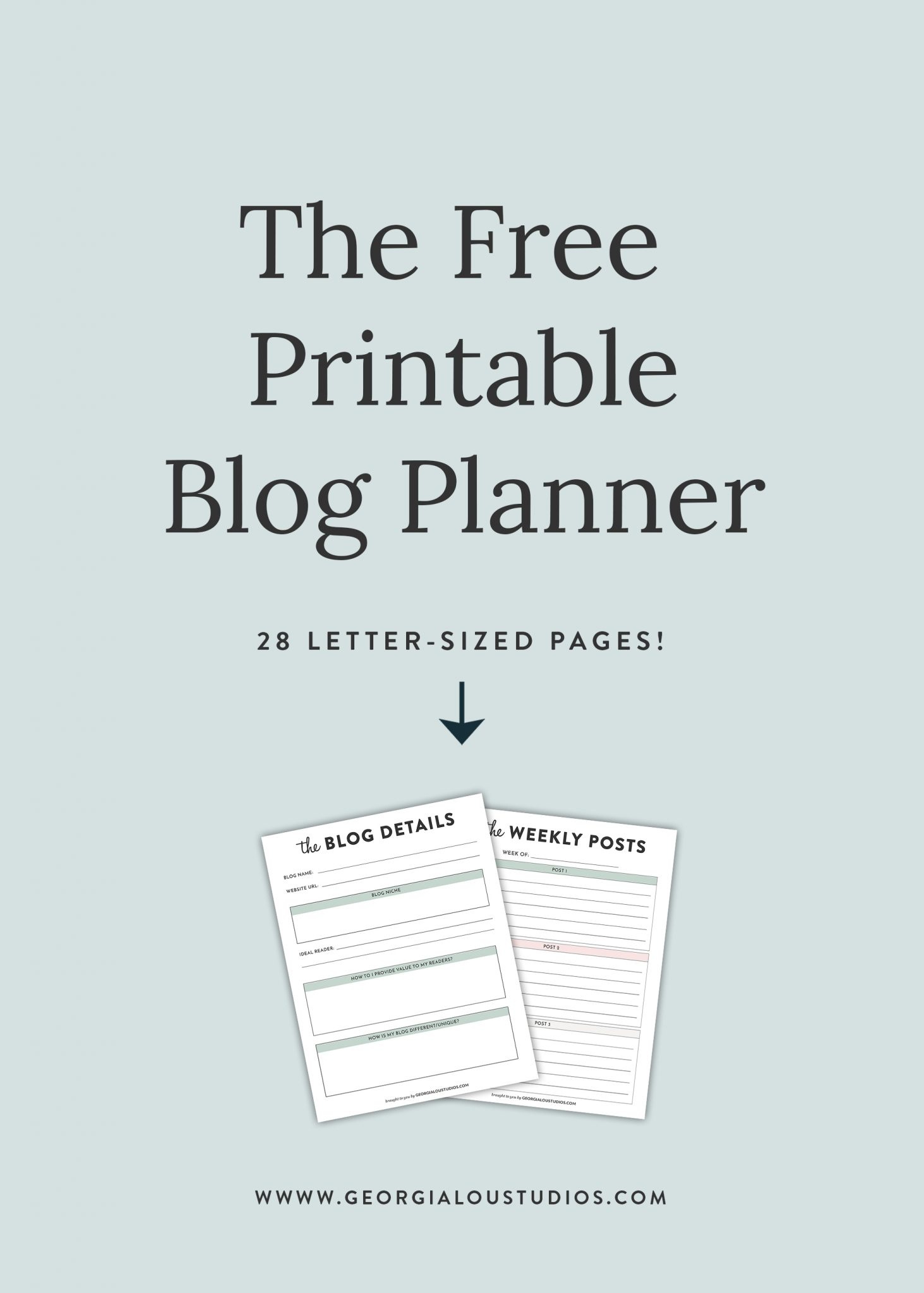 Free Blog Planner, Printable Pdf | Georgia Lou Studios - Free Printable Pictures