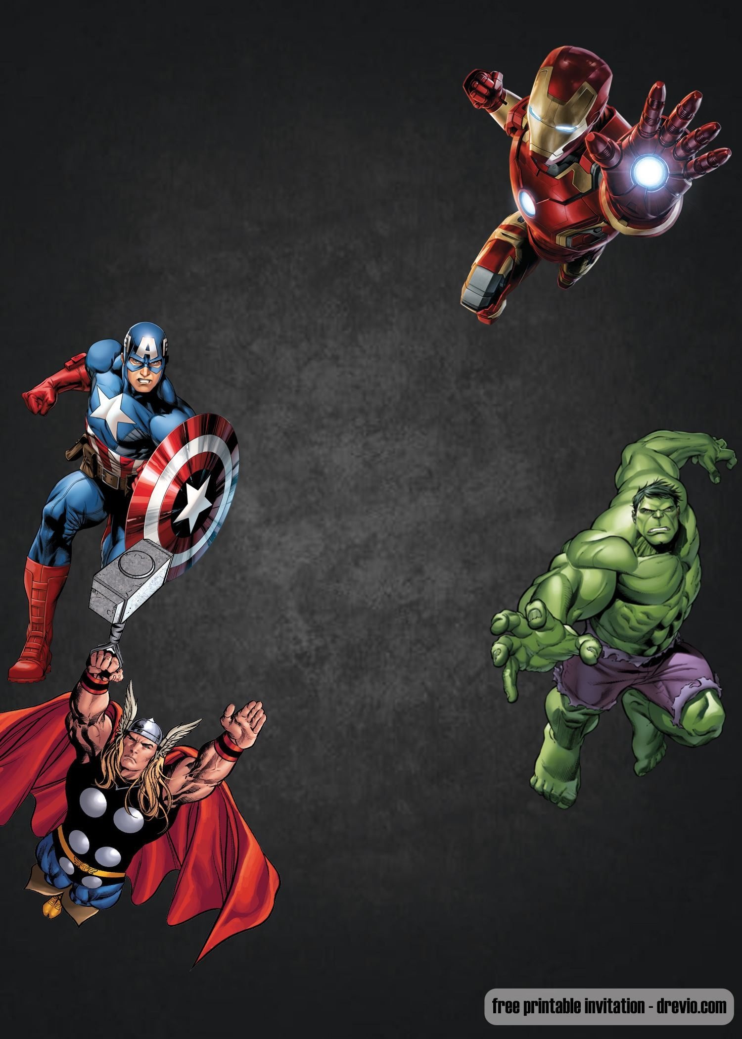 Free Chalkboard Avenger Birthday Invitation | Ry 4 Bd | Birthday - Avengers Party Invitations Printable Free