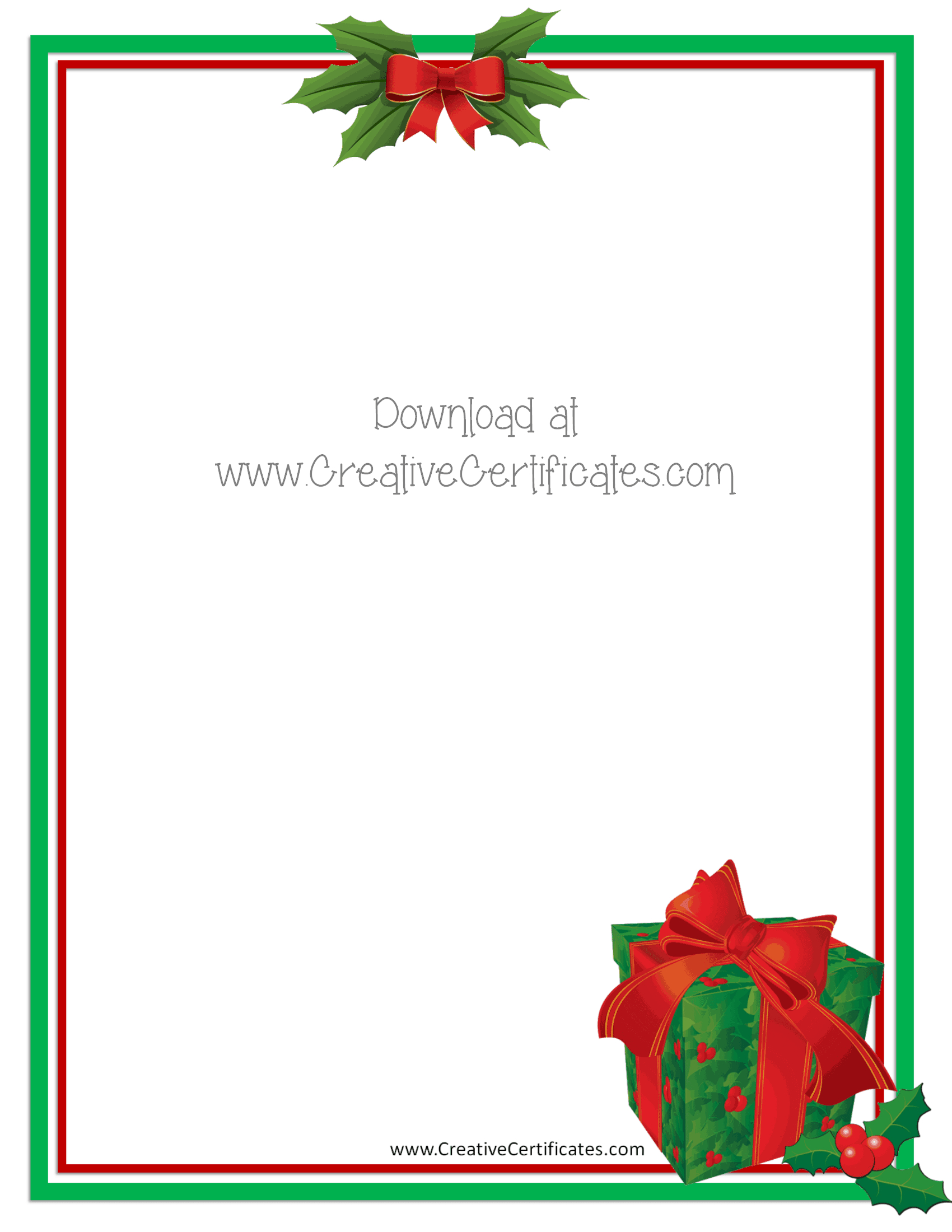 Free Christmas Border Templates - Customize Online Then Download - Free Printable Christmas Frames And Borders