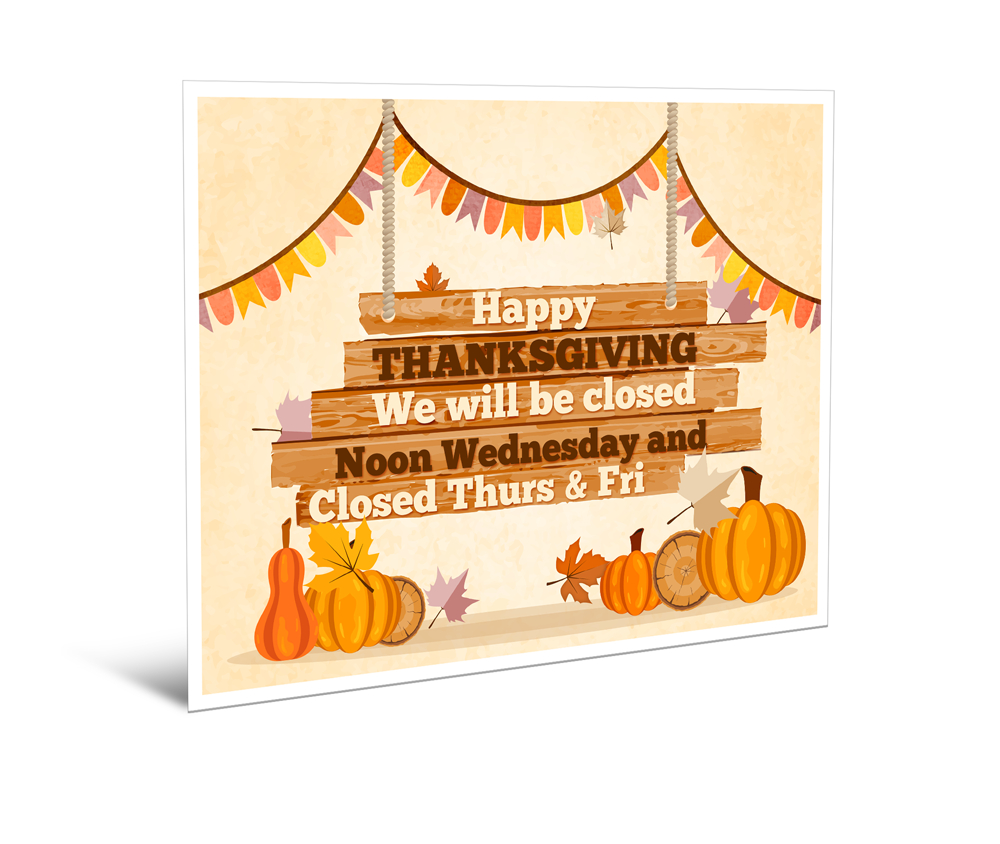 Free Closed For Thanksgiving Sign – Action Printers - Free Printable Closed Thanksgiving Day Signs