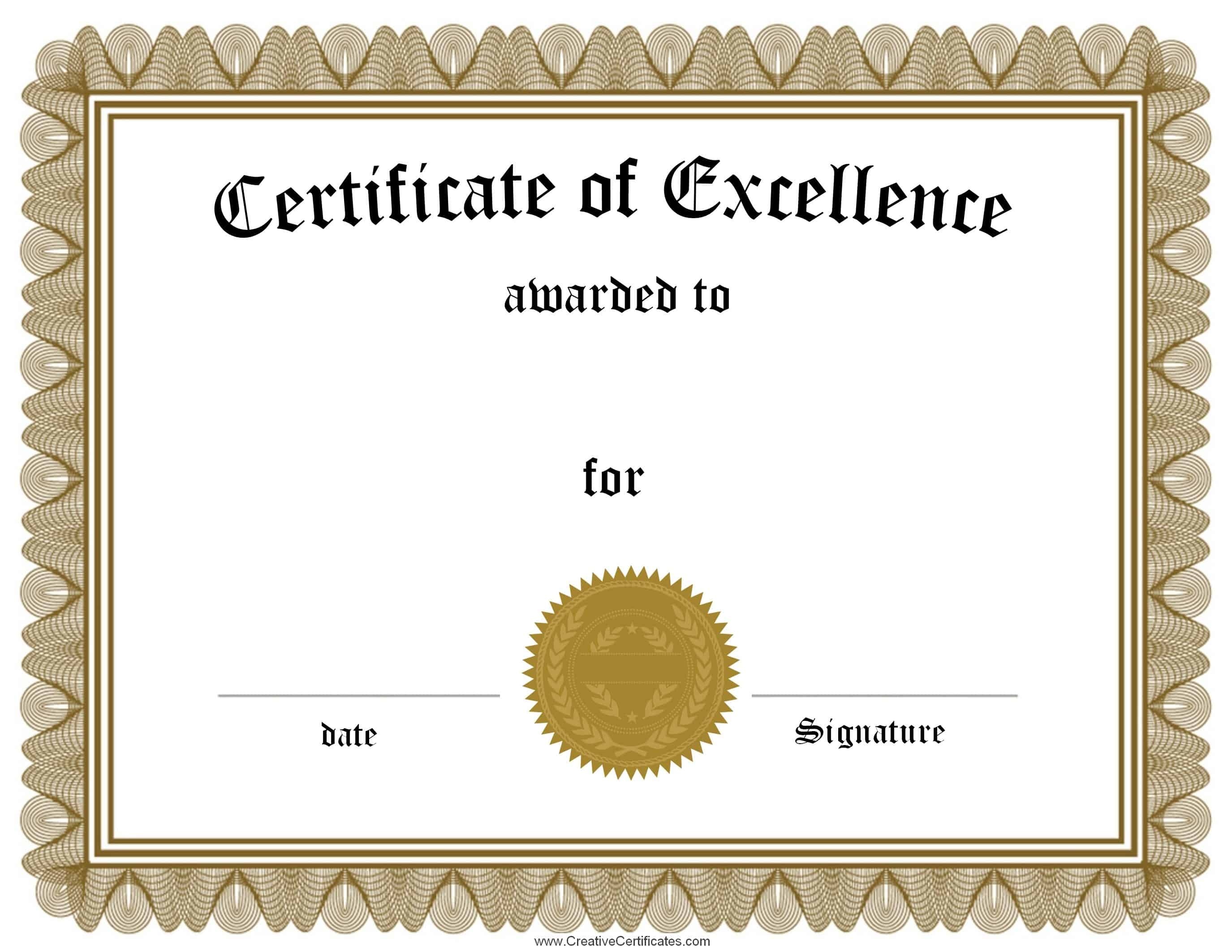 Free Customizable Certificate Of Achievement - Free Printable Certificates Of Accomplishment