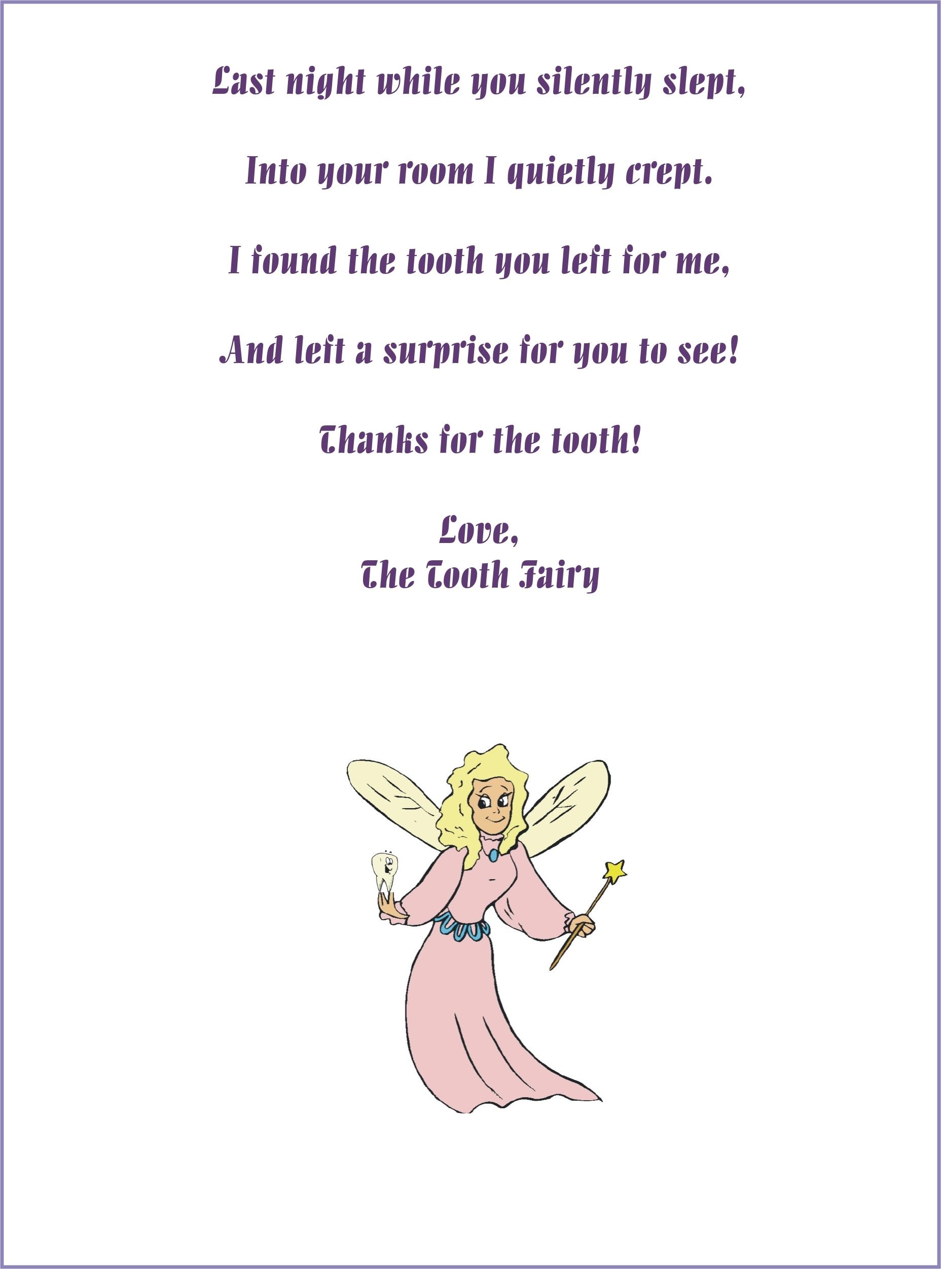 Free Printable Letters From The Tooth Fairy