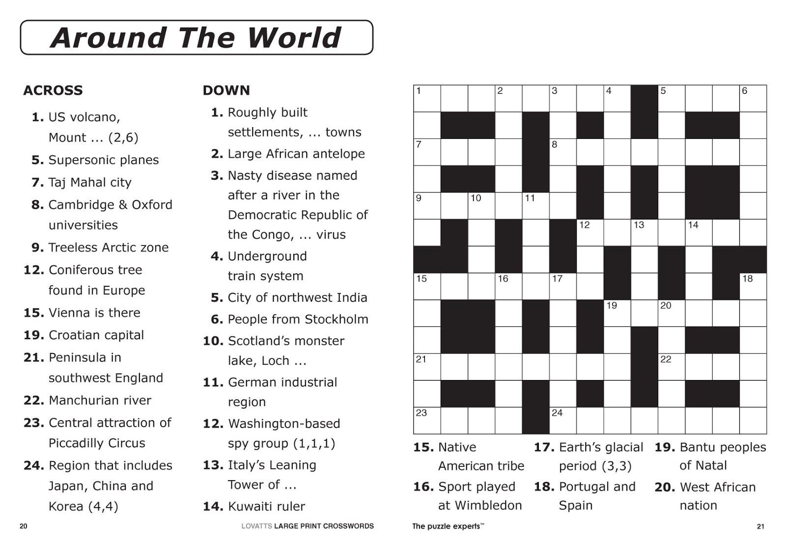 free daily printable crossword puzzle