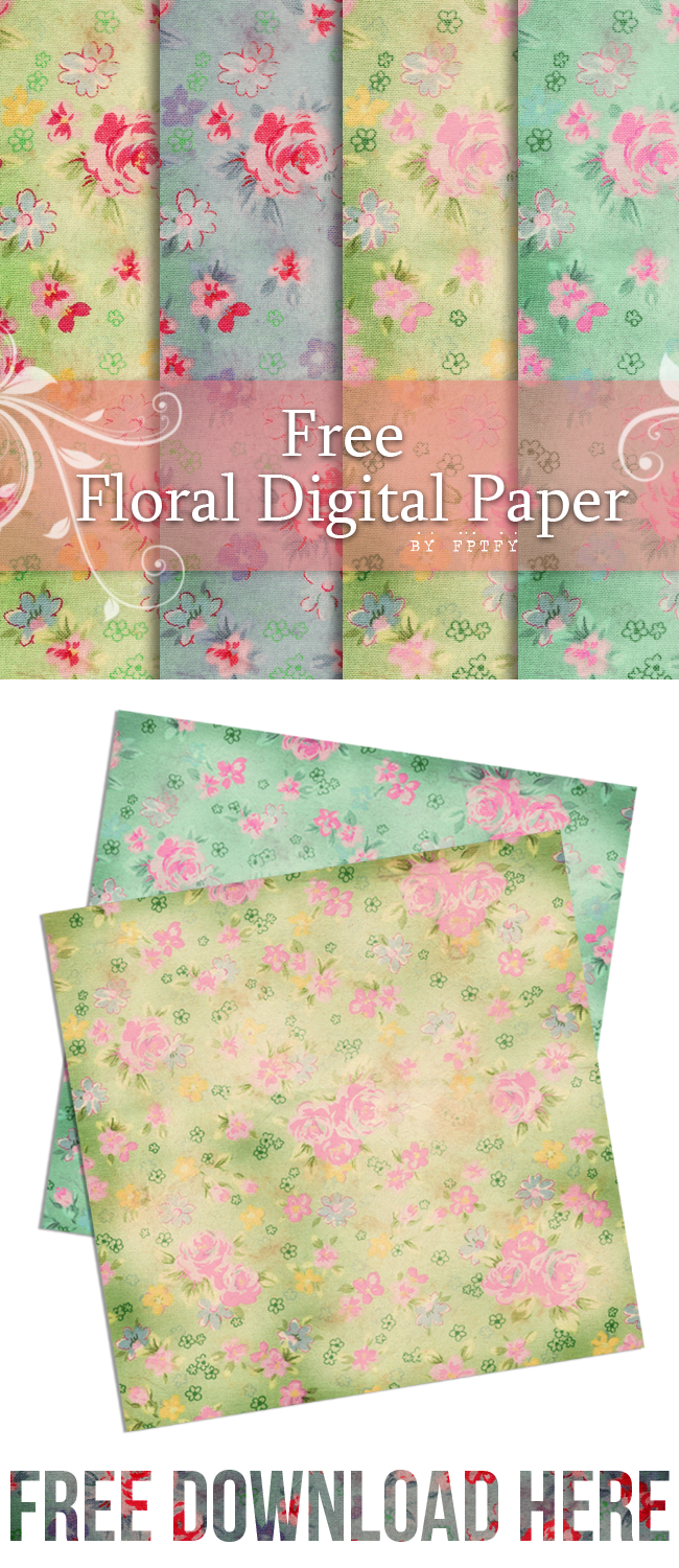 Free Digital Scrapbooking Paper- Floral Love | Fabnfree // Freebie - Free Online Digital Scrapbooking Printable