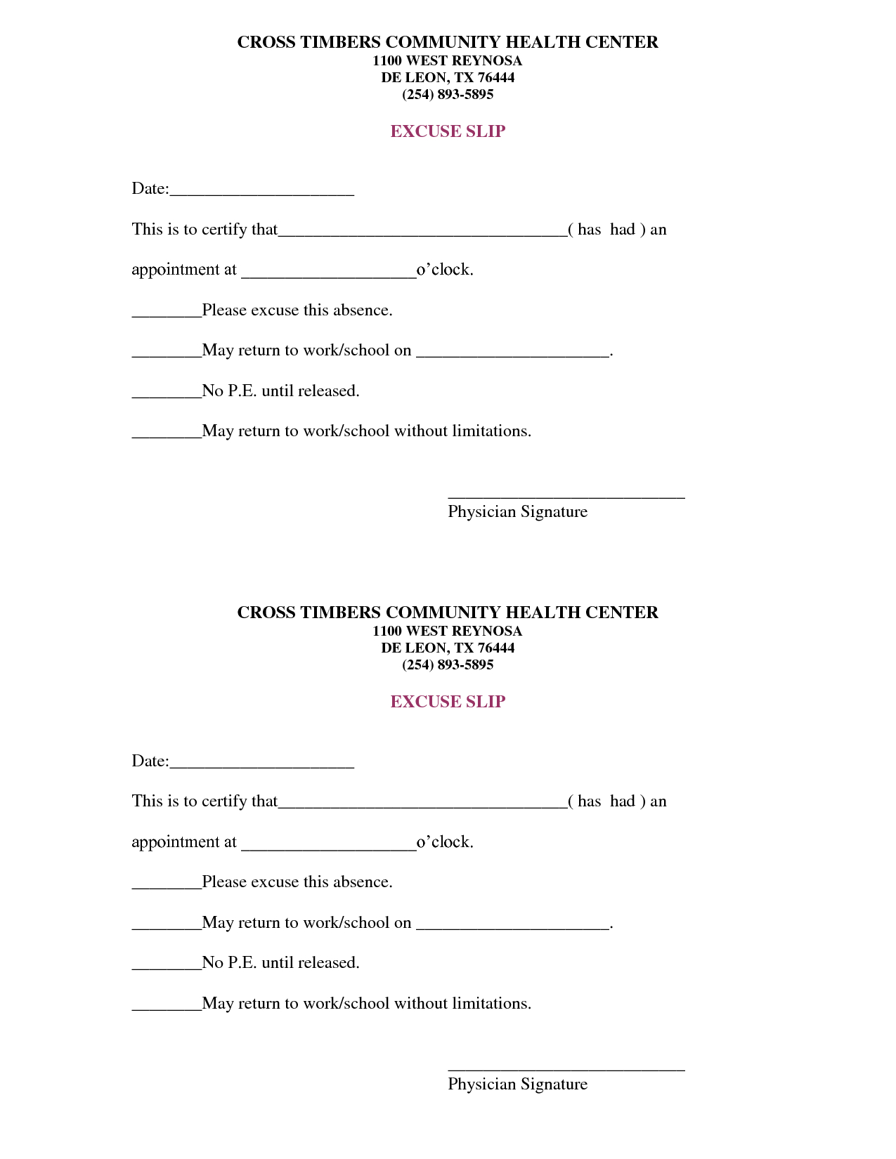 Free Doctors Note Template Free Medical Excuse Forms Pdf On Free Printable Doctor Excuse