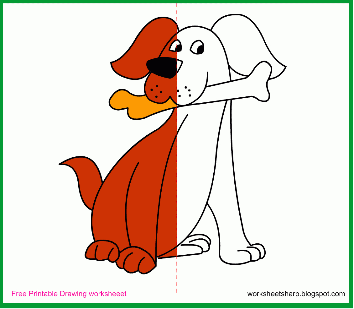 Free Drawing Worksheets Printable: Dog Drawing Worksheets - Free Printable Drawing Worksheets