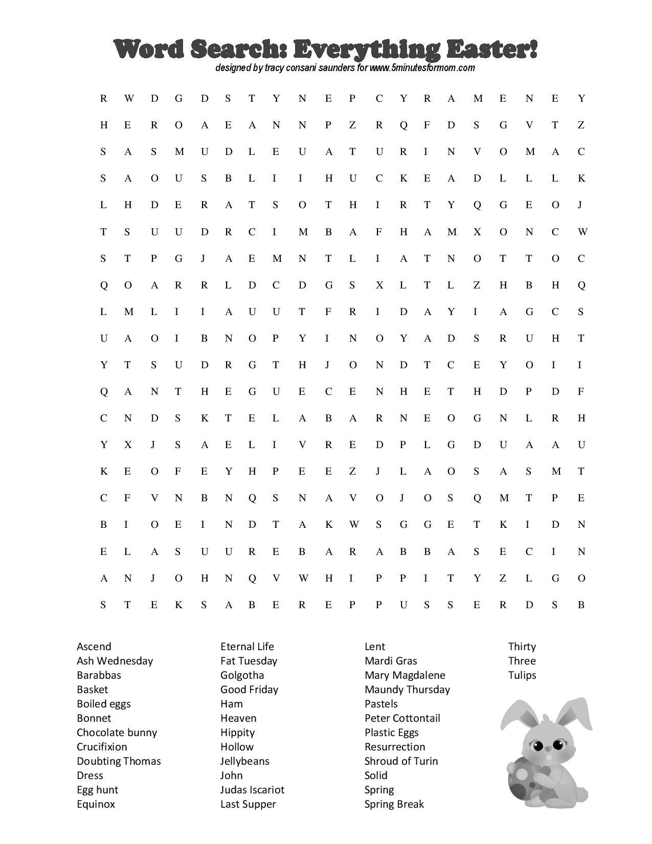 Free Easter Printables For Kids - Coloring Sheets And Crosswords - Free Printable Religious Easter Word Searches