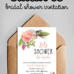 Free Editable Bridal Shower Invitation Watercolor Flowers Pdf   Free Printable Bridal Shower Invitations
