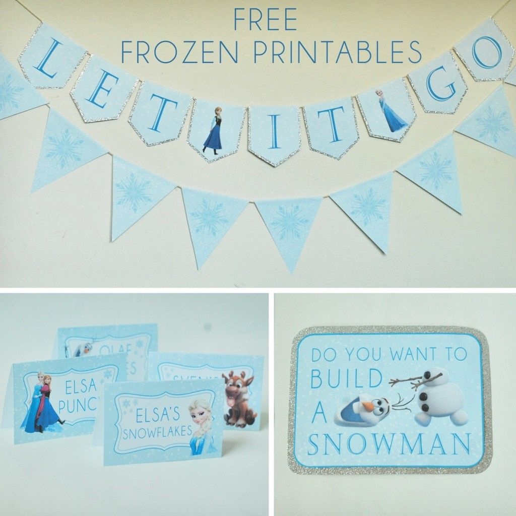 Free Frozen Party Printables Set Includes: Let It Go Banner, Happy - Frozen Birthday Banner Printable Free