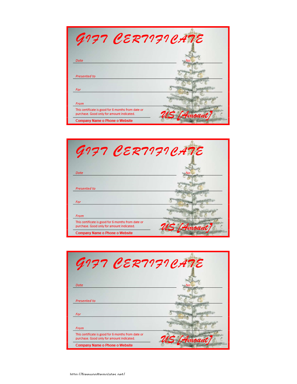 Free Gift Certificate Archives | Freewordtemplates - Free Printable Xmas Gift Certificates